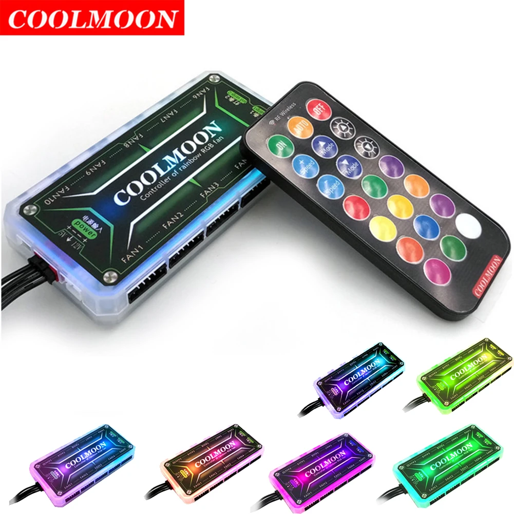 Fan Hub Rgb Controller - COOLMOON RGB Controller 12V 5A 6Pin