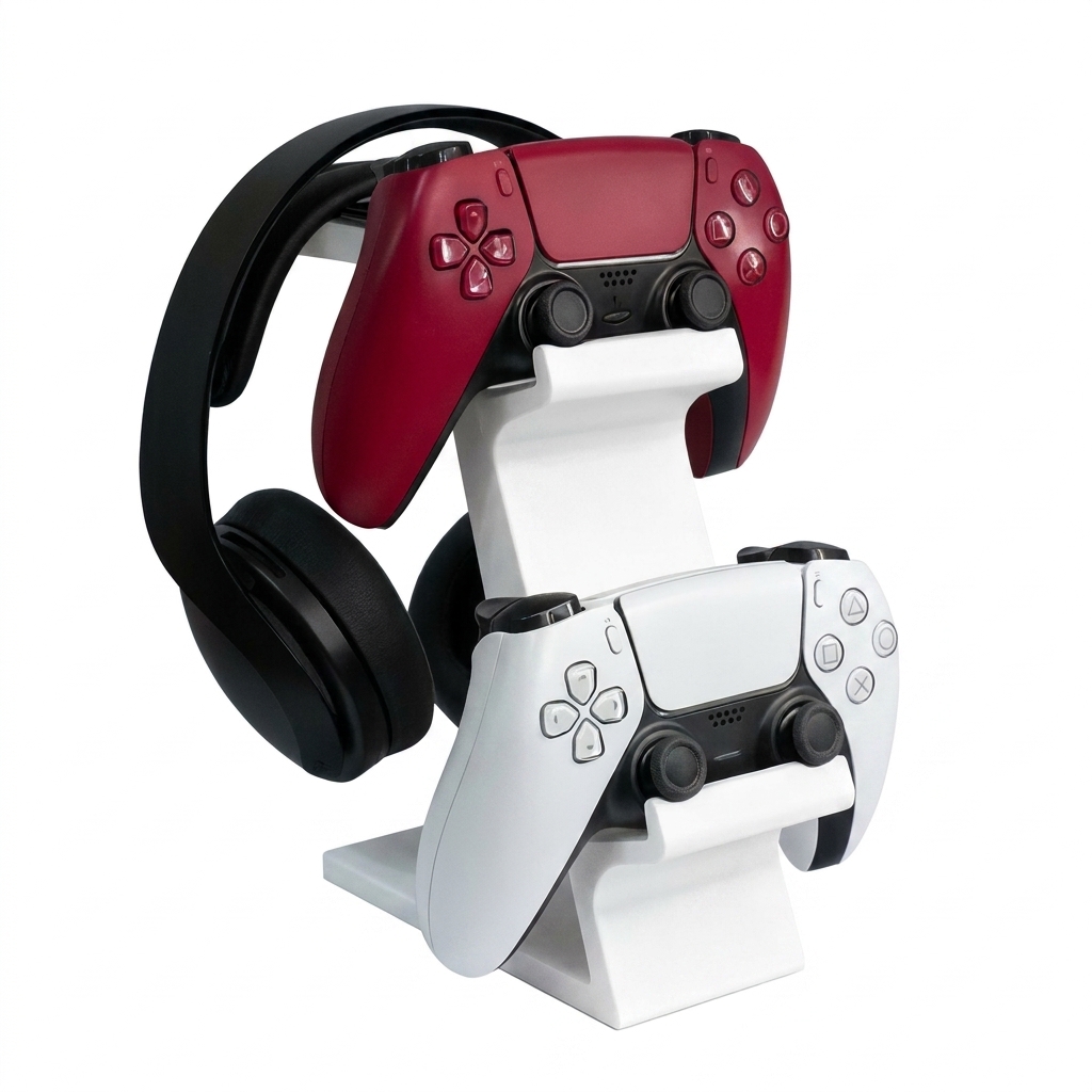 Gaming Accessories Holder - 3D Printed Game Controller Headphone Integrated