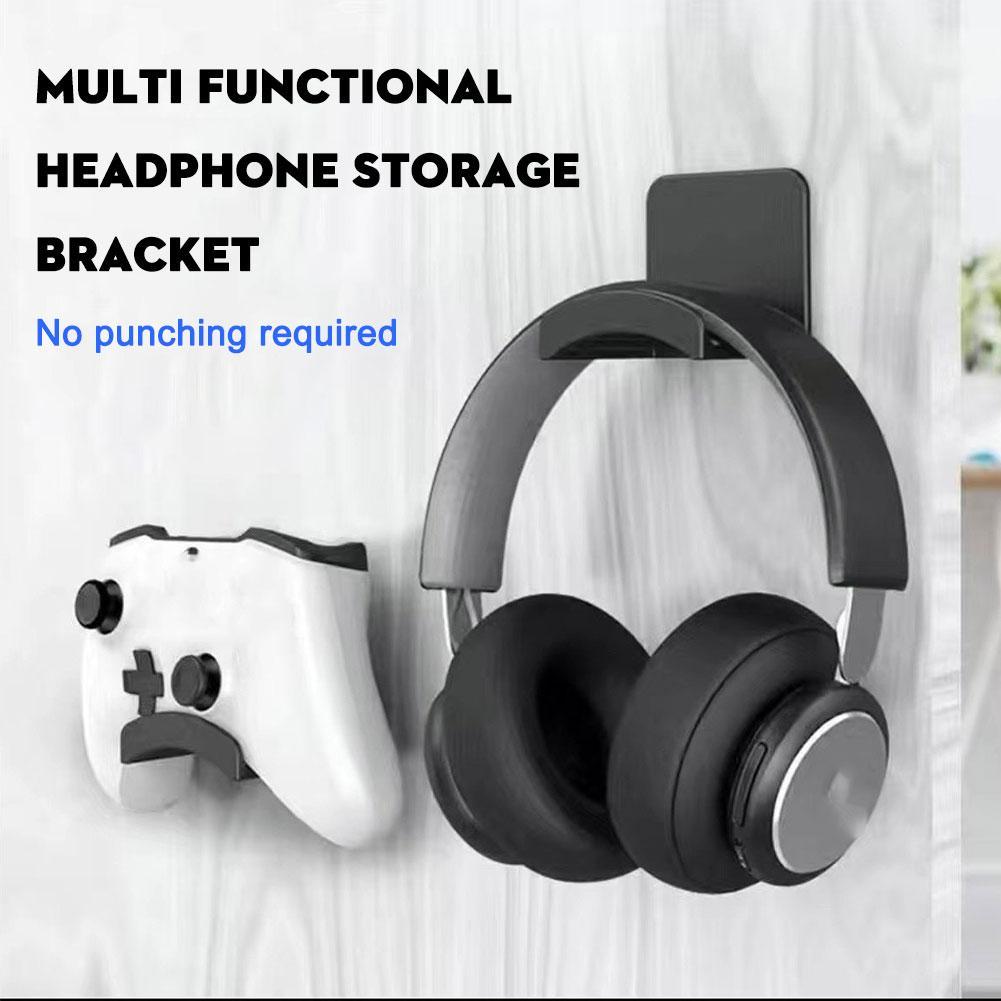 Gaming Accessories Holder - Punch-Free Wall Mount Headphone Stand Universal