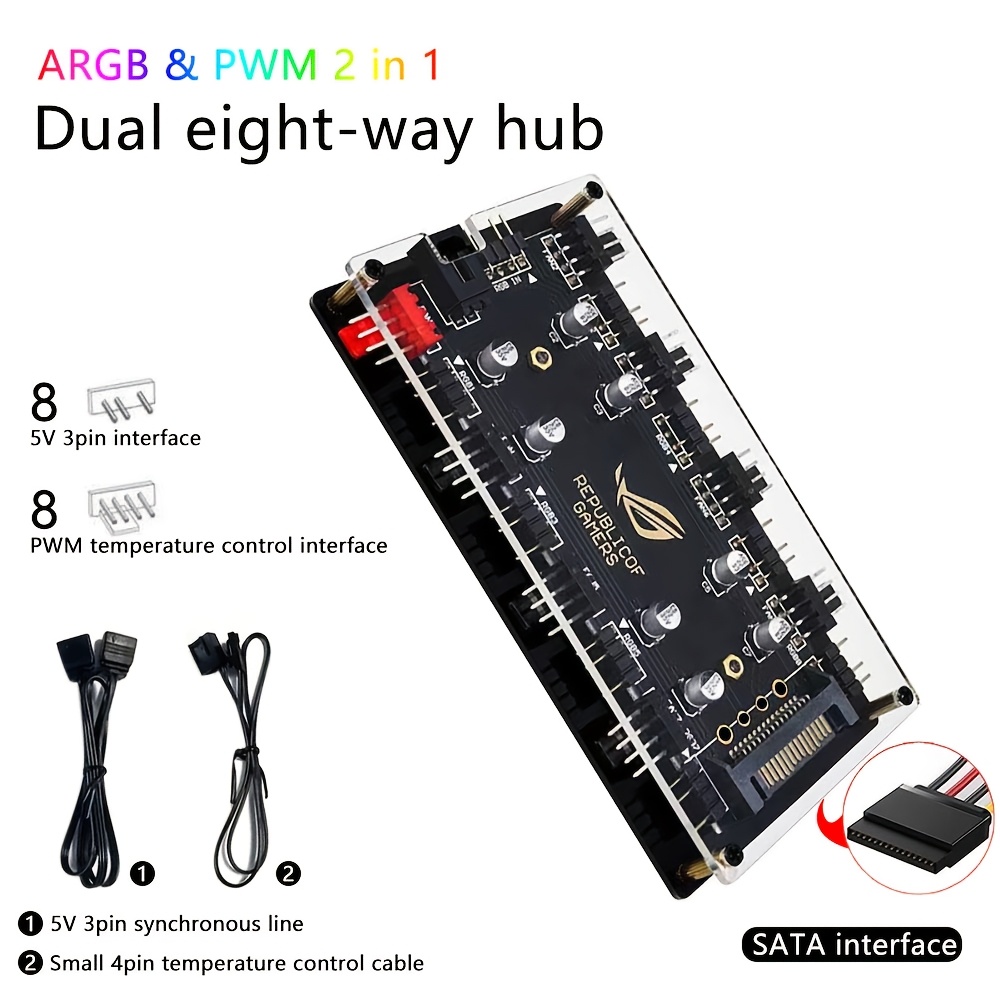 Dual 8-Port Fan Hub ARGB/PWM 2 - Fan Hub Rgb Controller ulasan dan harga