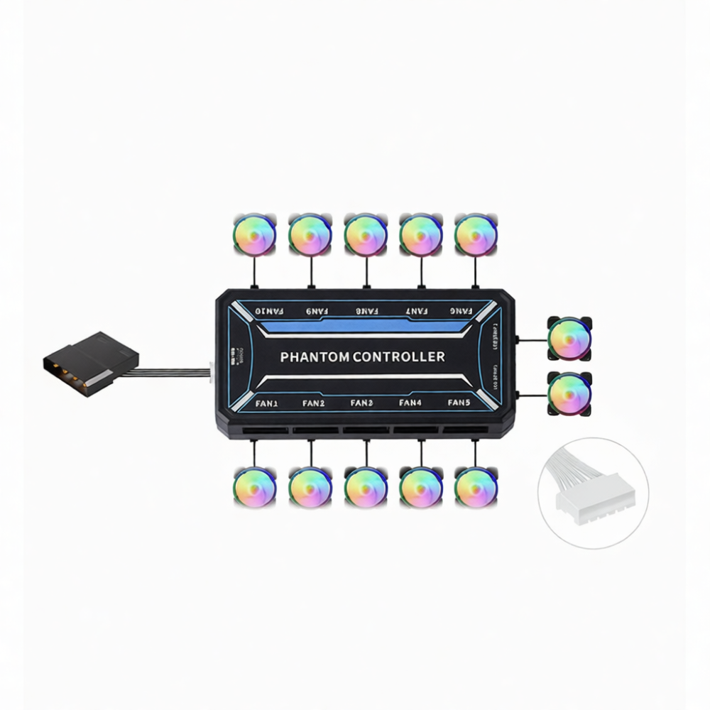 Computer Cooling Fan Hub Remot - Fan Hub Rgb Controller ulasan dan harga