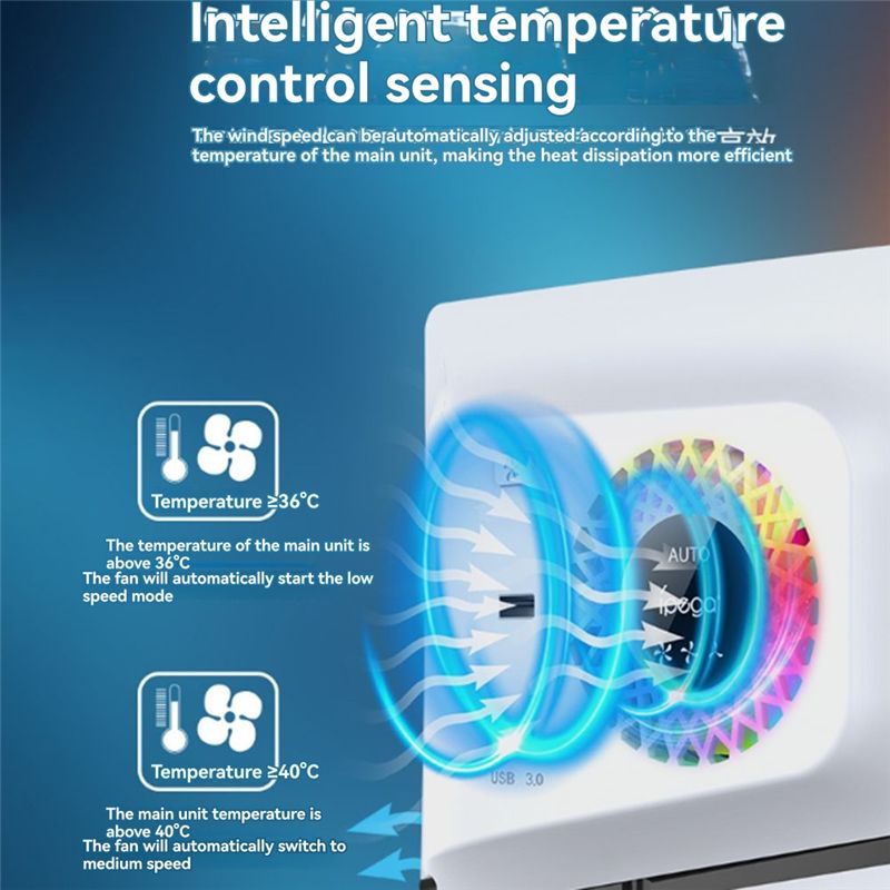 IPEGA For PS5 SLIM Temperature - Fan Hub Rgb Controller ulasan dan harga
