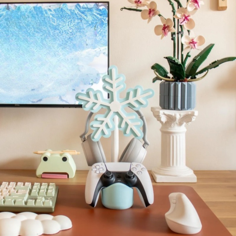 Snowflake Headphone Stand 3D P - Gaming Accessories To 3D Print ulasan dan harga