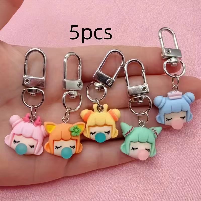 5pcs resin girl keychain, suit - Gaming Accessories Gifts ulasan dan harga
