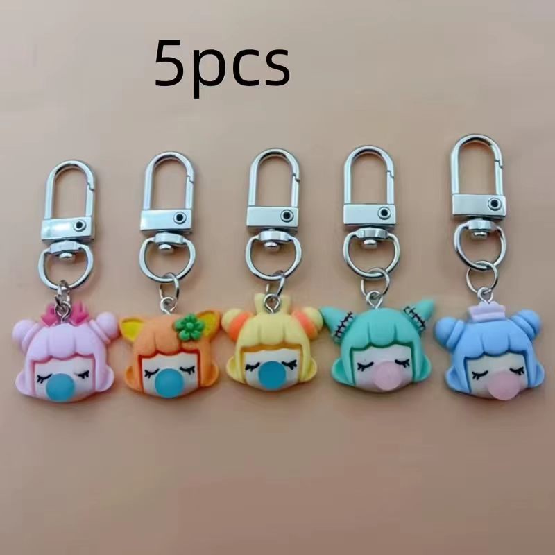 5pcs resin girl keychain, suit - Gaming Accessories Gifts ulasan dan harga