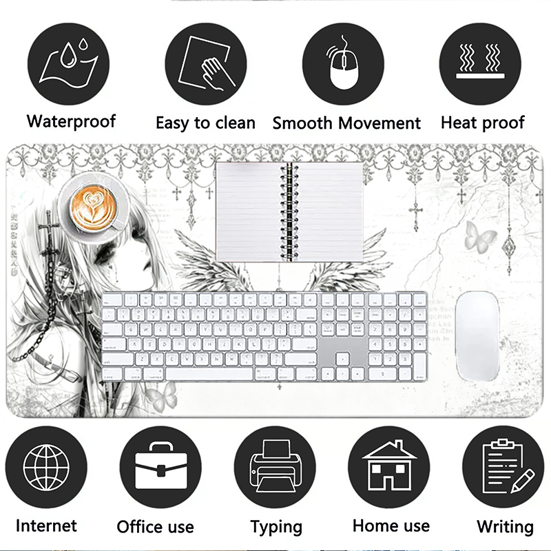 Leather Mousepad Black White A - Gaming Accessories For Gaming Desk ulasan dan harga